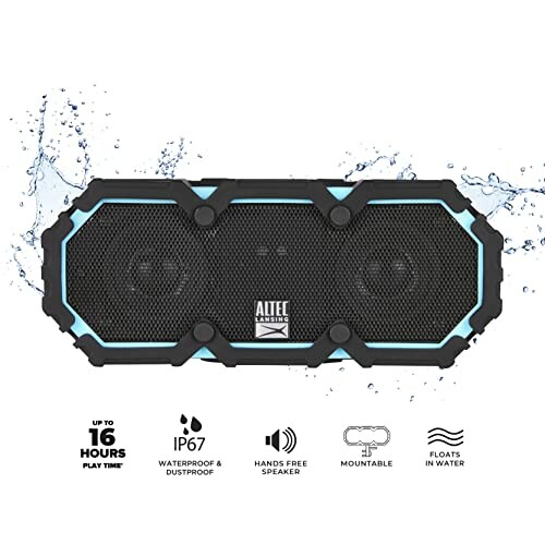 Altec Lansing waterproof and dustproof speaker with 16-hour playtime.