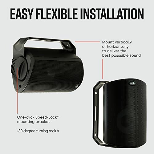 Polk Audio speaker with easy flexible installation and mounting options.