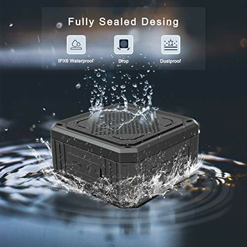 Waterproof and dustproof speaker with water splashes